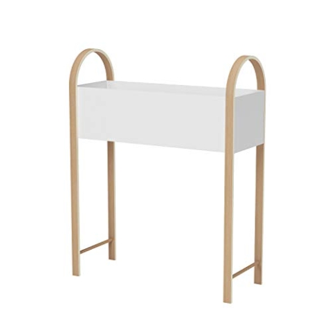 UMBRA Bellwood Blumenkasten, Aufbewahrungsbox, Pflanzkasten, Pflanzkübel und Hochbeet aus Metall mit Holzhalterung für Innen