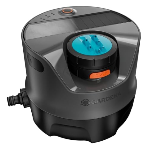 Gardena AquaPrecise Bewässerungssystem für Rasenflächen bis zu 320 m²: solarbetrieben, gleichmäßige Wasserverteilung, für jede Gartenform, Bluetooth, einfache Installation (16000-20)
