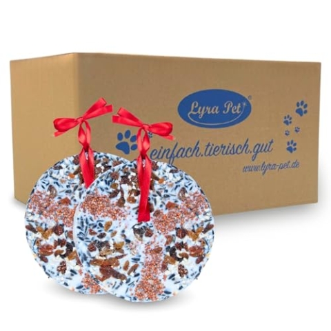 Lyra Pet® | 2 x 6 STK. Vogeltaler | Je ca. 460 g Fettreiches Vogelfutter zum Aufhängen | Energiequelle für Wildvögel im Sommer & Winter | Ideal für Balkon & Terrasse | Nährstoffreich & Dekorativ