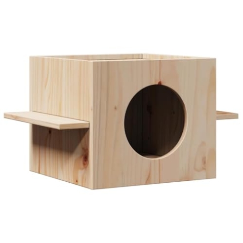 vidaXL Katzenhaus 51x35x30 cm Massivholz Kiefer, Katzenhaus Indoor, Katzenbett, Katzenhaus für Innen, Katzenturm, Katzenmöbel, Katzenhütte