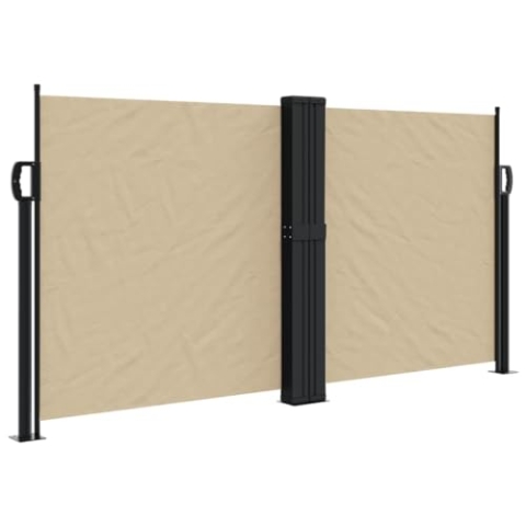 vidaXL Seitenmarkise, Sichtschutz Ausziehbar, Windschutz Sonnenschutz für Garten Balkon Terrasse, Seitenrollo Seitenwandmarkise, Beige 120x1000cm