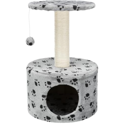 TRIXIE Kratzbaum Toledo 61cm in grau – kleiner Katzenbaum für junge & kleine Katzen mit gemütlicher Liegefläche, komfortabel & stabil – 43705