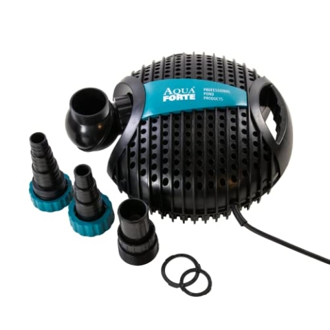 AquaForte O-6.500 Teichpumpe, 65 Watt, Maximale Fördermenge 6.2 m3 pro Stunde, maximale Förderhöhe 3.5 Meter, Kabellänge 10 Meter, Asynchronmotor, Schmutzpartikel bis zu 6 mm