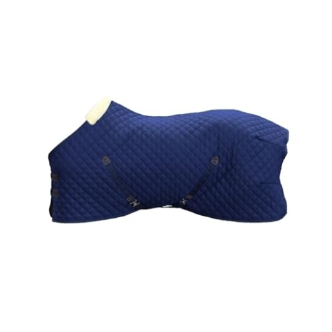 Kentucky - Stalldecke - 600D - 145 cm / 6'6 - Veganes Kaninchenfell - Navy