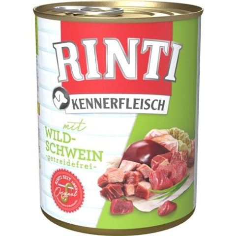 12er Pack Rinti Pur Kennerfleisch Wildschwein 800g