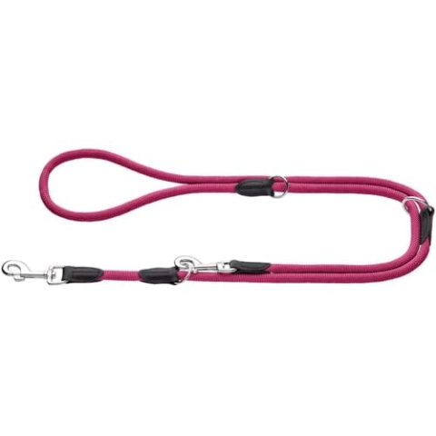HUNTER Freestyle Retrieverleine, integrierter Halsung, robust, wetterfest, 1,0/170 cm, himbeer