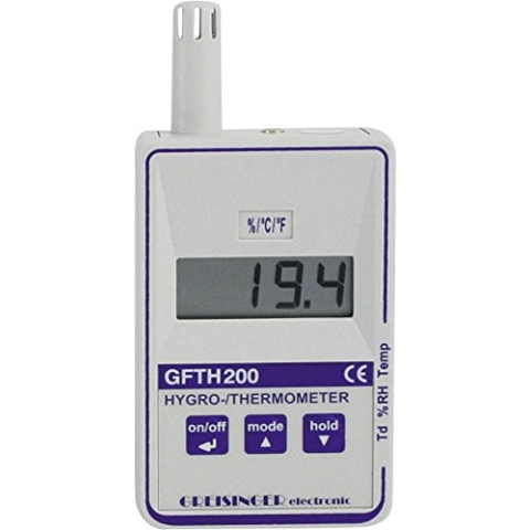 Greisinger Feuchtigkeitsmessgerät GFTH 200 (Hygrometer) 0% rF 100% rF Taupunkt-/Schimmelanzeige