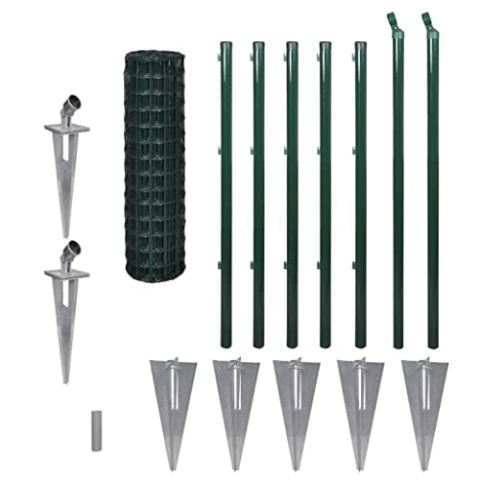 vidaXL Maschendrahtzaun Set 10x1m Stahl Grün Maschendraht Gartenzaun Zaunset