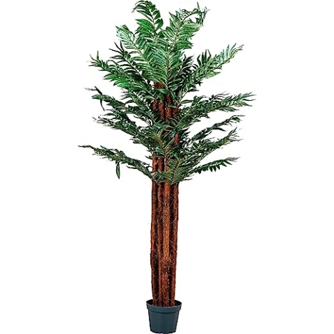 PLANTASIA® Areca-Palme, Goldfruchtpalme, Echtholzstamm, Kunstbaum, Kunstpflanze, Kunstpalme - 180 cm, Schadstoffgeprüft
