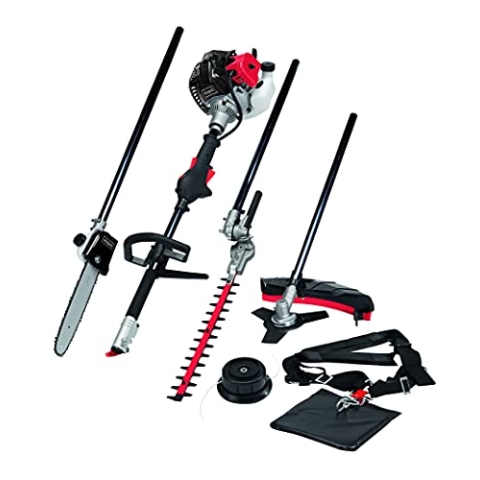 Scheppach Benzin Multigartengerät MT33P Multifunktionsgerät | 4in1 - Rasentrimmer Kettensäge Motorsense Heckenschere | 1,22PS Leistung | 2-Takt-Motor | inkl. Schultergurt und Hüftschutz