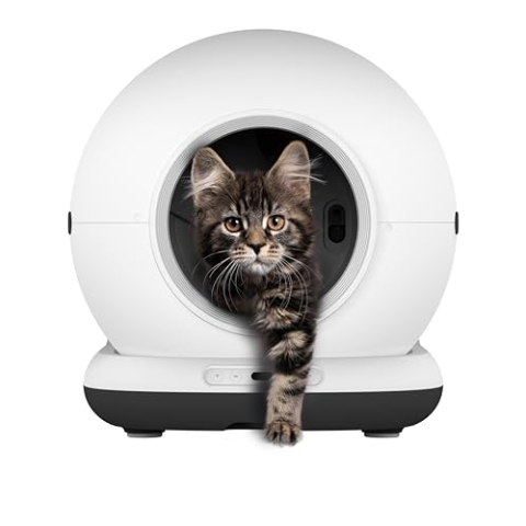 Zedar K1200 Automatisches Katzenklo – Selbstreinigende Katzentoilette mit App – Inkl. Katzenklo-Matte & 3 Rollen Müllbeutel – 82 L XXL