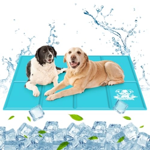 Nobleza Kühlmatte für Hunde, 140x90cm Kühldecke Hund Selbstkühlend Ungiftige mit Gelauflagen Welpe Katzen Haustiere Kühlmatratze für Sommer, Hellblau, XXXL