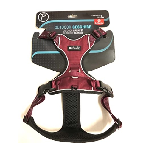 Petlando Outdoor-Brustgeschirr mit Reflektorstreifen Berry XL (Brustumfang 82-106 cm)