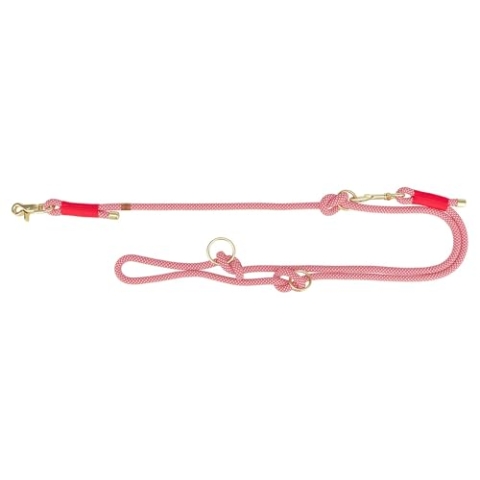 TRIXIE V-Leine Soft Rope, L-XL, 13 m/6 mm, rot - verstellbare Hundeleine für große Hunde aus gewebtem Tau, 3-Fach längenverstellbar - 1985303