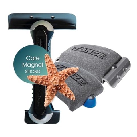 Tunze Care Magnet Strong I Aquarienreiniger für 15-20 mm Glasstärke I schlanker Scheibenreiniger mit abgerundeter Edelstahlklinge I Algenmagnet ohne Kratzgefahr I Aquariumglas-Reiniger