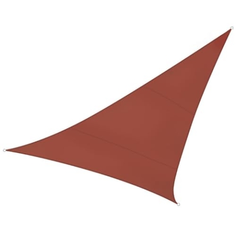 Perel Sonnensegel, Segel Sonnenschutz für Terrasse und Pool, wasserabweisend, UV-Schutz, 3 Edelstahl-O-Ringe, 5 x 5 x 5 m, 160 g/m², Polyester, Dreieck, Terracotta