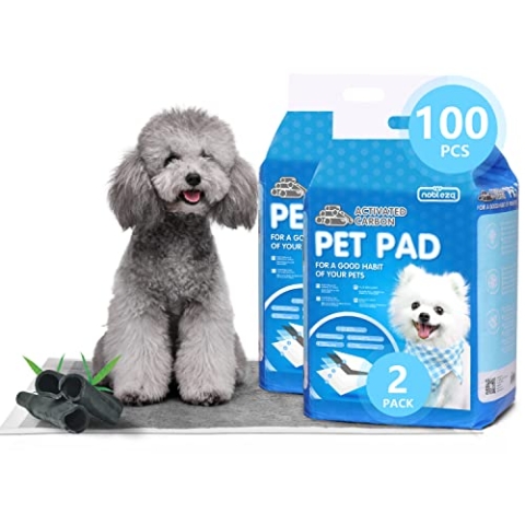 Nobleza 100x Kohlenstoff Trainingsunterlagen für Hunde, Haustier Super Saugfähige Welpenunterlage, Welpen Hygieneunterlagen Toilettenmatte, 100er Pack 60x60cm