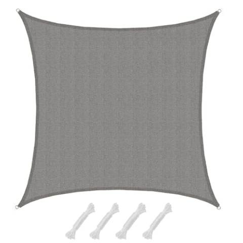 AMANKA 90% UV Schutz: Sonnensegel Viereckig 7x7 - Wasserdurchlässig & Atmungsaktiv - Viereck Sonnensegel Pergola Sonnensegel Trampolin Sonnenschutz Carport Whirlpool Sonnendach Sonnenschutz Pool