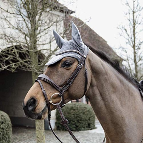 Kentucky - Wellington Ohrhaube - Samt - Grau - Für Pferd