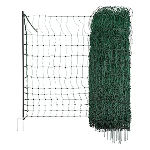 Kerbl Geflügelnetz, 50 m, 112 cm, Doppelspitze, ohne Strom, grün
