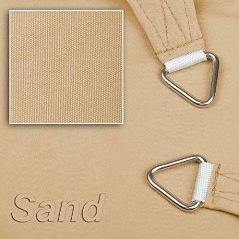 hanSe Sonnensegel rechteckig, Segeltuch Rechteck, 2x3 m in Sand, aus 100% Polyester, wasserdicht mit UV Schutz und Sonnenschutz für Garten, Balkon und Terrasse
