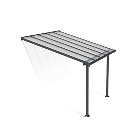 Canopia by Palram Terrassenüberdachung Alu Olympia 3X3.05 Polycarbonat Hohlkammerplatten Pergola 307 x 295 cm Grau zur Überdachung ihrer Terrasse