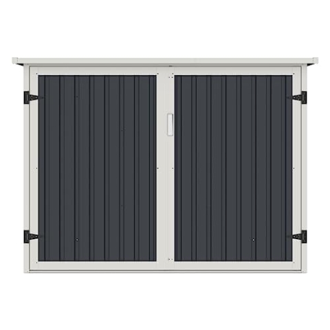 Vente-unique-Metall-Fahrradunterstand aus verzinktem Stahl - Anthrazitgrau - 4 m² für 4 Fahrräder - Niki