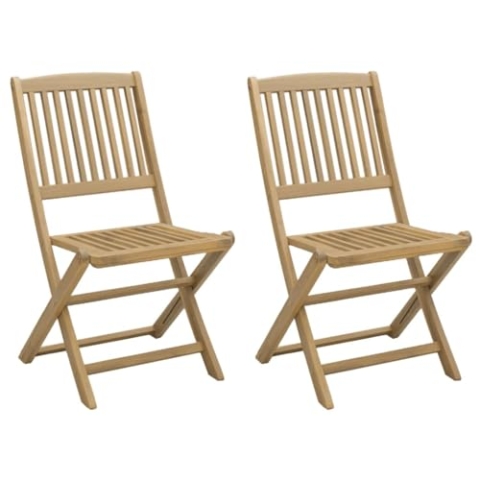 vidaXL Gartenstühle 2 STK., Klappbar Gartenstuhl mit Latten-Design, Essstuhl für Garten Balkon Terrasse, Stuhlset Gartenmöbel, Grün Aluminiumguss