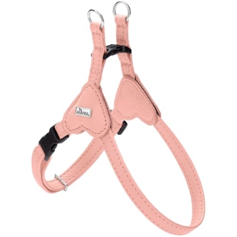 HUNTER Hundegeschirr SOHO MINI, Farbe: Hellrosa, Rindsleder, weich & geschmeidig, fellschonend, leicht, für kleine Hunde & Welpen, Made in Germany, Größe: XS