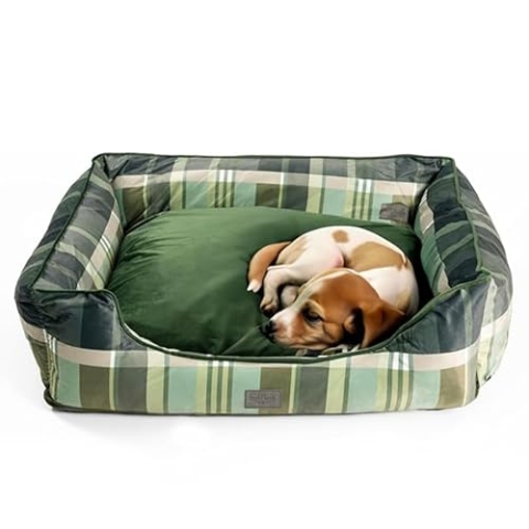 Bo&flash Kuscheliges Hundebett Austin "Frank" - M - Hundesofa für Kleine & Große Hunde - Design Waschbar - Gelenkschonend Mit Anti-Rutsch-Beschichtung