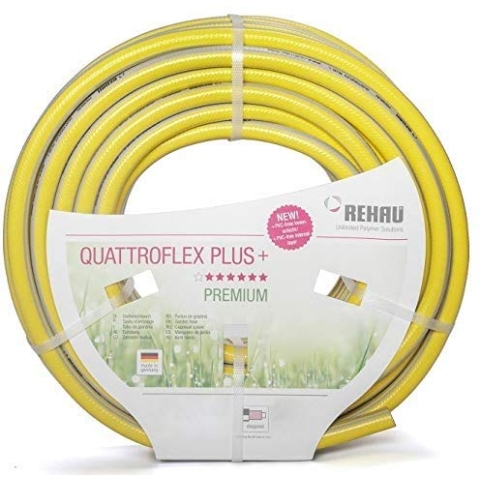 REHAU Gartenschlauch QUATTROFLEX Plus+ 1 Zoll 50m: ökologisch unbedenklich, extrem druckfest, gelb