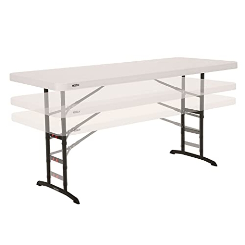 Lifetime 92123 – Ultra-robuster, quadratischer, tragbarer, zusammenklappbarer Catering-Tisch | Maße 183 x 76 cm, höhenverstellbar | Gewicht 15 kg, langlebig und widerstandsfähig | Kapazität 6 Personen