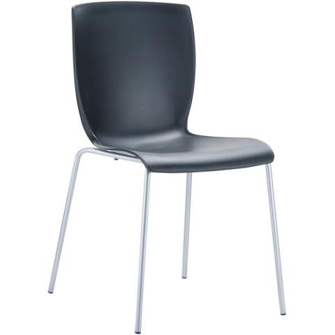 CLP Stapelstuhl Mio I Gartenstuhl Aus Wetterfestem Kunststoff Und Aluminium, Farbe:schwarz