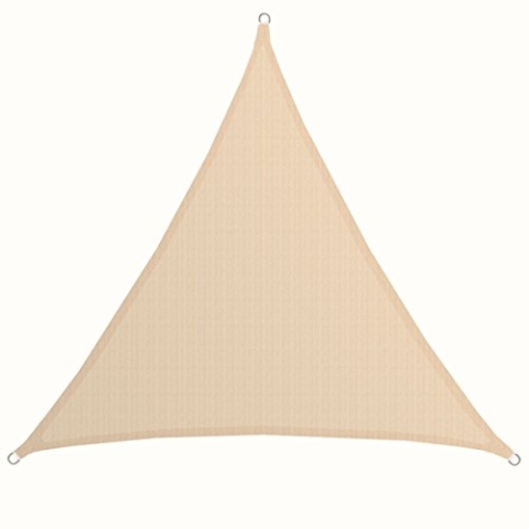 AMANKA 5x5x5 UV Sonnensegel Dreieck Wasserdurchlässig - Sonnenschutz Balkon Dreieckig - 5m Terrassendach Sichtschutz Garten Sonnendach Pool Pergola Trampolin Wohnwagen Sonnenschutz Terrasse Camping