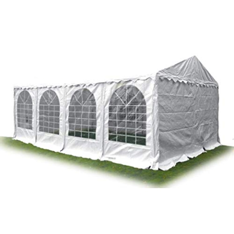 AMBISPHERE Partyzelt Classic Plus - Partyzelt wasserdicht -Pavillon 550g/m² PVC Plane 750 N - Partyzelt - Festzelt - Bierzelt Wasserdicht, UV-Resistent & Feuerhemmend in mit 5 Jahren Garantie Weiss