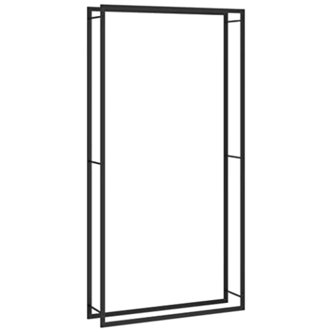 vidaXL Brennholzregal, Kaminholzregal mit viel Stauraum, Kaminholzständer Witterungsbeständig, Feuerholzregal Brennholz Kaminholz Regal, Mattschwarz Stahl