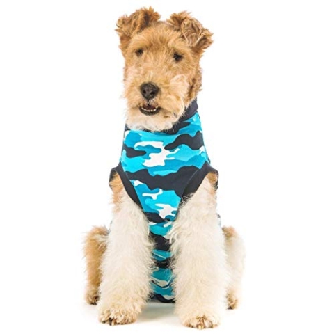Suitical Recovery Suit Hund, XL, Blau Camouflage