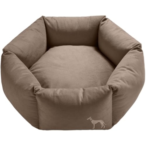 HUNTER Orthopädisches Hundesofa Merida 6-eckig Farbe Taupe, Größe L