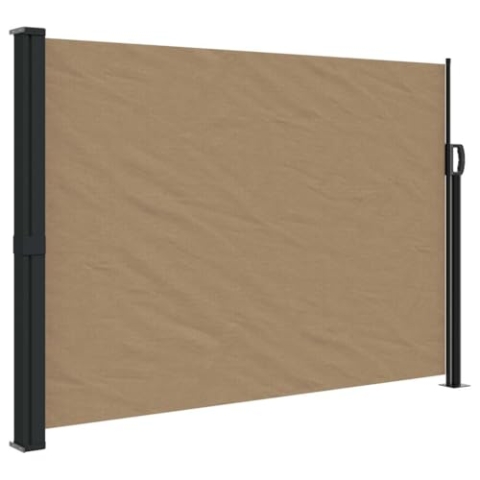 vidaXL Seitenmarkise, Sichtschutz Ausziehbar, Windschutz Sonnenschutz für Garten Balkon Terrasse, Seitenrollo Seitenwandmarkise, Taupe 140x500cm