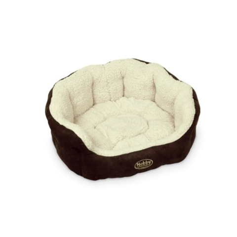 Nobby Komfortbett "TAIKA" braun / wollweiß L x B x H: 86 x 70 x 24 cm
