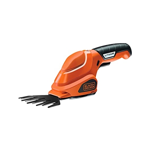 Black+Decker Akku-Grasschere GSL200 (3,6V Li-Ion, kompakte Rasenschere zur Rasenpflege, Akku-Laufzeit ca. 45 min, Einschaltsperre, inkl. Ladestation mit Ladekabel, LED-Ladeanzeige)