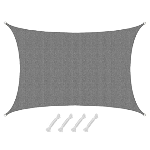 AMANKA 90% UV Schutz: Sonnensegel 3x5m Rechteckig - Wasserdurchlässig & Atmungsaktiv - Sonnenschutz Pool Rechteckig Sonnensegel Trampolin Whirlpool Sonnendach Sonnensegel Pergola Sonnenschutz Carport