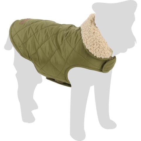 Flamingo Bonnie Hundemantel Grün – Größe A: 55 cm, B: 40-48 cm, C: 68-74 cm, Warm und Bequem, Ideal für Border Collie, Labrador, Springer Spaniel und Australian Shepherd
