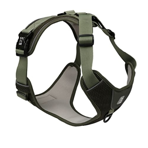 duvoplus, Bequemes und zeitgenössisches Geschirr aus der Ultimate Fit No Pull Classic, Größe M – 35 – 60 cm – 57 – 80 cm Undercover Green, wasserfest, langlebige Qualität, ideal für Spaziergänge