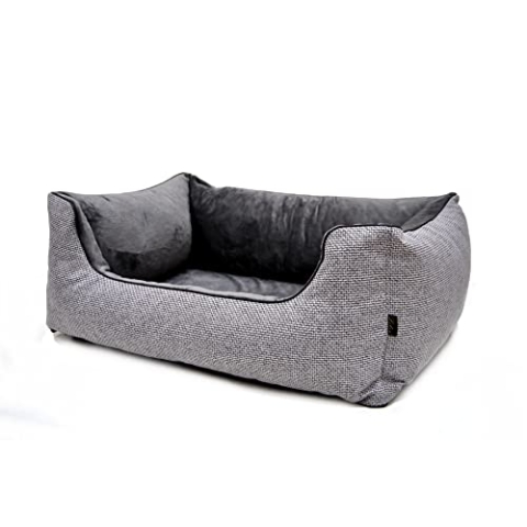 Lebon - Louis Plus - Orthopädisch - Hochwertig und Made in EU - Kuschelweich - Hoher Rand - Waschbar - Bester Liegekomfort (XL, Silver)