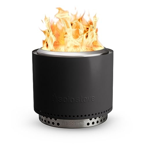 Solo Stove Feuerschale Bonfire 2.0 mit Standfuß | Feuerstelle für Raucharme Holzverbrennung, Herausnehmbare Auffangschale, Mobile Outdoor Feuertonne für Unterwegs, Edelstahl, 49,5x44,5cm, 11,4kg, Grau
