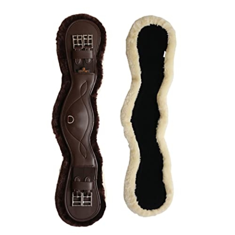 Kentucky Horsewear Kurzgurt Fellimitat anatomisch Elastik, Länge:55, Farbe:braun