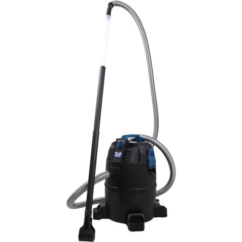 T.I.P. Teichschlammsauger - Poolsauger (Tankvolumen 30 l, Saugrohr 2m – vierteilig – 2X transparent, Flachdüse für Teichschlamm, Grobfilter und Schmutzauffangsack, Rückschlagkappe) TSS 1600 K, 30519