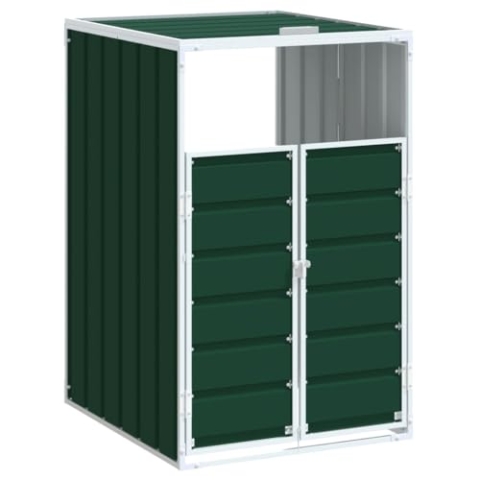 vidaXL Mülltonnenbox für 1 Tonne Grün 72x81x115 cm Stahl, Box Mülltonnen, Garten Mülltonnenbox, Verkleidung Mülltonnen, Outdoor Mülltonnenbox