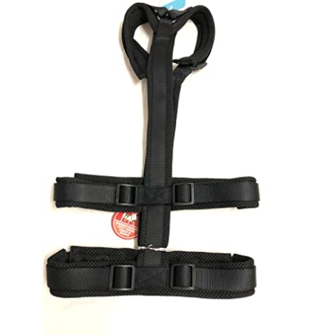 Petlando Mesh Sicherheits-Geschirr schwarz XL (Halsumfang 46-80 cm, Brustumfang 62-86 cm, Bauchumfang 61,5-85 cm)